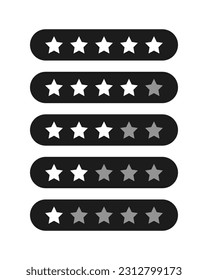 Product rating or customer review with White stars flat vector icons for apps and websites. set of stars isolated on white background. Star icon. Stars in modern simple flat style vector