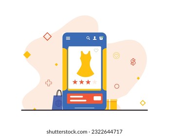 product rating e-commerce flat concept design