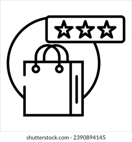 Produktbewertung, E-Commerce-Online-Symbol. Rahmensymbol. Vektorgrafik