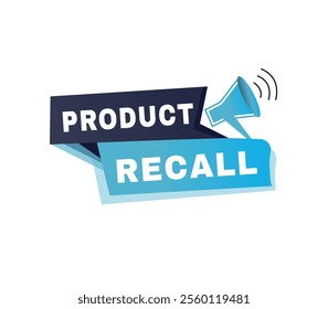 Product recall,  banner colorful design label modern vector. Web announce element.