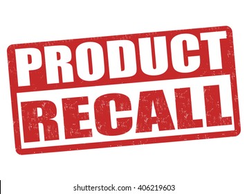 Product recall grunge rubber stamp on white background, vector illustration