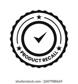 Product Recall Stamp Circular Label Design for Alerts and Warnings