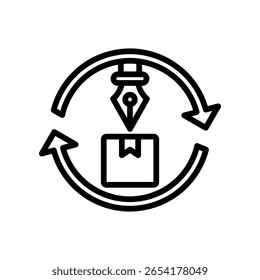 Ilustración vectorial de contorno de icono de rediseño de Producto