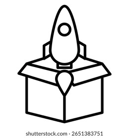Icono de Autorización de Producto Vector de letrero plano de contorno blanco y negro