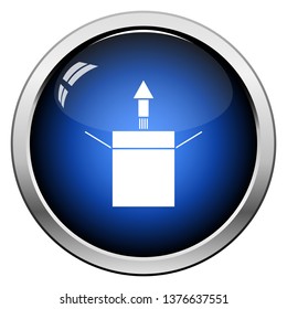 Symbol für Produktfreigabe: Glossy Button Design. Vektorgrafik.