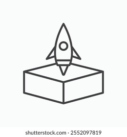 Ícone da liberação do produto. ícone do vetor de estilo de linha.