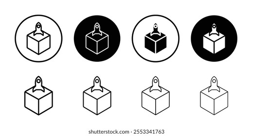 Product release icon Thin line vector illustration set