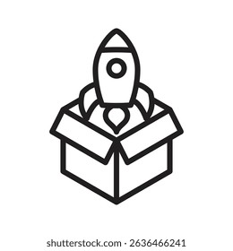 Product release icon Thin line illustration