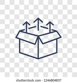 product release icon. Trendy linear product release logo concept on transparent background from General collection