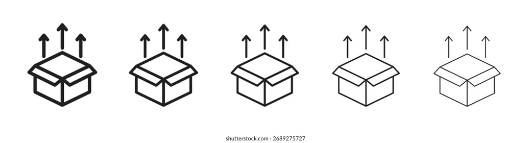 Producto Autorización icono Arte vectorial línea Ilustraciones colección