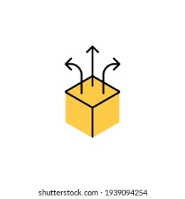 Produktfreigabe Symbol Vektorgrafik farbigen Stil Design. einzeln auf weißem Hintergrund