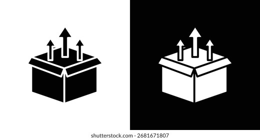 Produktveröffentlichungssymbol Vektor Silhouette für Grafik- und Webdesign-Kollektion