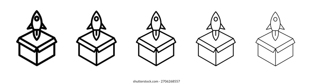 Producto Autorización icono Web Vector colección en trazos negros