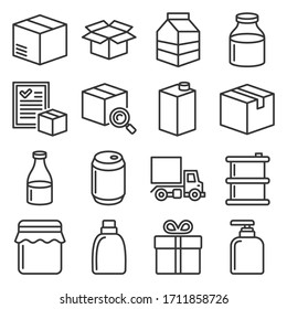 Product Release Icons Set on White Background. Line Style Vector