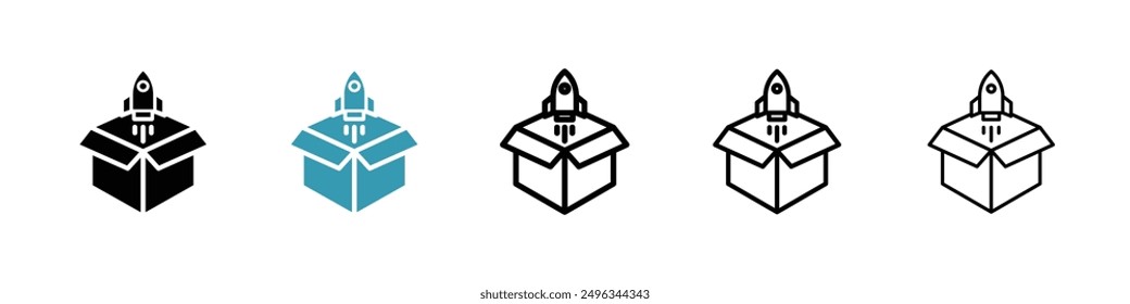 Product release line icon vector set.