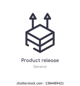 product release outline icon. isolated line vector illustration from general collection. editable thin stroke product release icon on white background