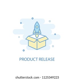 Product release trendy icon. Simple line, colored illustration. Product release symbol flat design from Startup set. Can be used for UI/UX