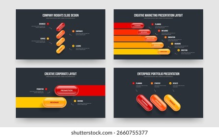 Relatório do Produto Quatro Cinco Dois Três Etapas Diagrama Quadro Design Vetor Illustration Bundle. Consulting Visualization 4 5 2 3 Elemento Infográfico Slide Template Set.
