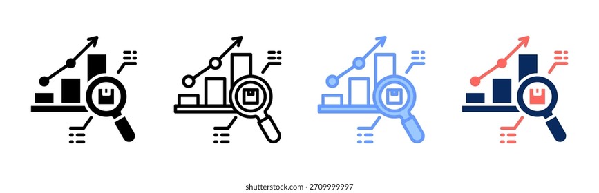 Conjunto de iconos de investigación de Producto colección de estilos múltiples