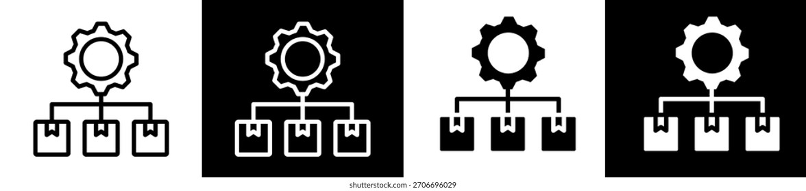Product Resource icon Set In Black And White Filled Style Collection