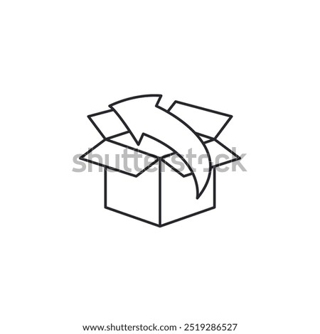product return Box icon. return Box and arrow symbol template for graphic and web design collection logo vector illustration