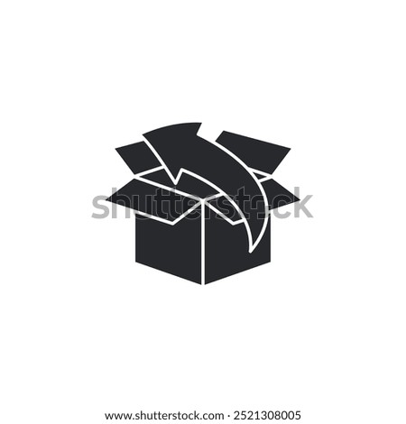 product return Box icon. return Box and arrow symbol template for graphic and web design collection logo vector illustration