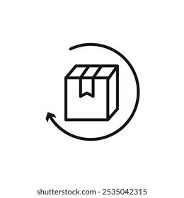 Product return Box icon Isolated flat vector in outline