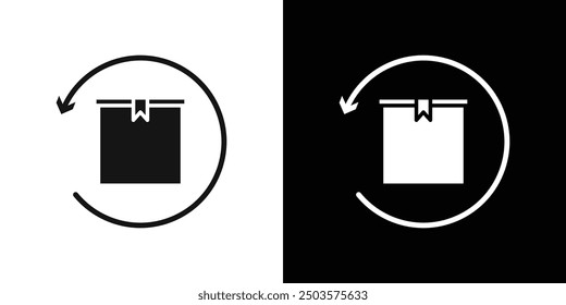 product return Box icon line art vector