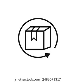 Produktrückgabe Box-Symbol-Zeichen-Vektorgrafik-Umriss