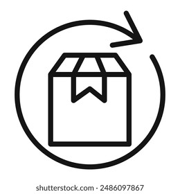 product return Box icon mark in filled style