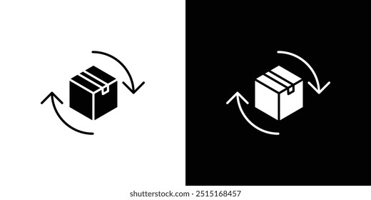 product return Box icon Outline sign symbol set