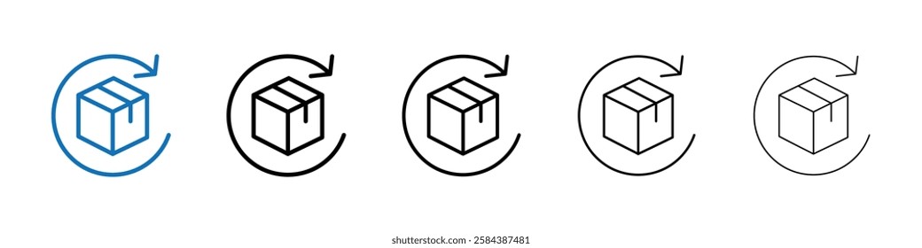 product return Box icon Outline vector logo for web ui