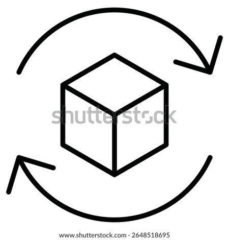 product return Box icon Outline isolated logo mark