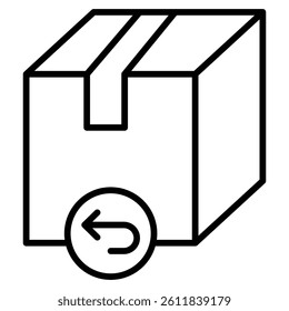product return Box icon Simple outline vector logo