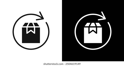 product return Box icon Symbol mark in filled style