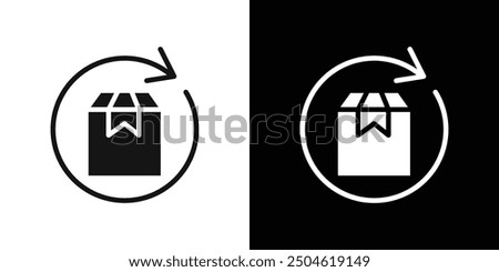 product return Box icon Symbol mark in filled style