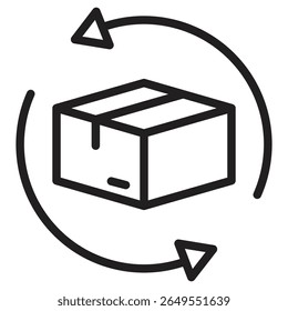 product return Box icon vector illustration isolated sign