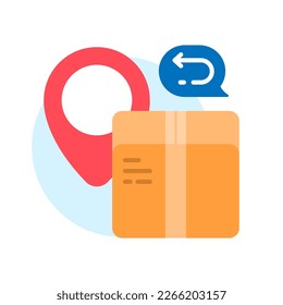 Ilustración de concepto de retorno de producto vector de diseño plano eps10. elemento gráfico moderno para página de inicio, estado vacío ui, infografía, icono