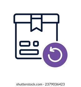 Produkt-Rückgabe-Doppeltonsymbol. Vektorsymbol für Ihre Website, Ihr Handy, Ihre Präsentation und Ihr Logo-Design.
