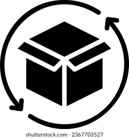 product return glyph icon illustration vector
