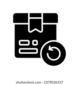 icono de glifo de retorno de producto. icono vector para tu sitio web, móvil, presentación y diseño de logotipo.