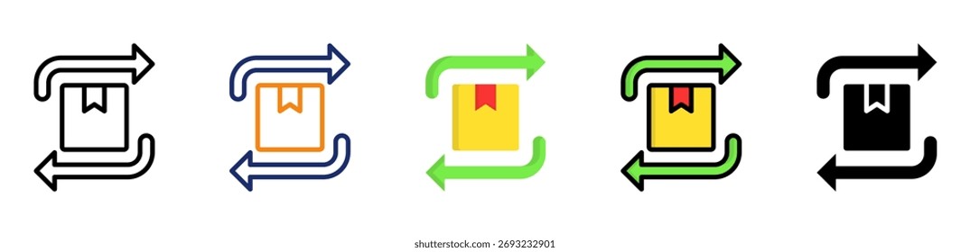 Product Return Icon Multiple Style Vector Illustration