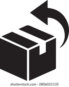 Product return package delivery box solid vector icon
