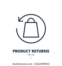 Product Returns Icon. Refund, Merchandise, Giveback. Editable Stroke. Simple Vector Icon