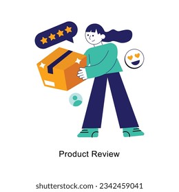 vector de concepto abstracto de la revisión de productos en una ilustración de material de estilo plano