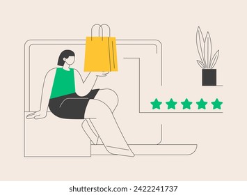 Product review abstract concept vector illustration. Social media review, online rating service, content marketing tools, customer feedback, new product rating, recommendation abstract metaphor.