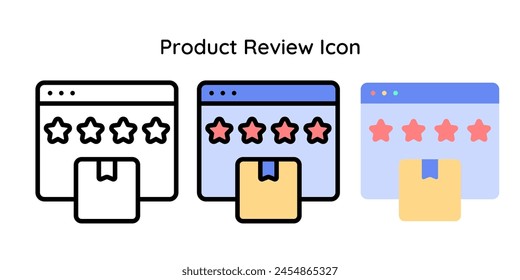 Product Review Icon. Line, Line Color, Flat Style.