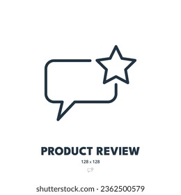 Product Review Icon. Ratings, Feedback, Opinion. Editable Stroke. Simple Vector Icon