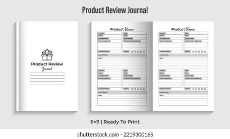 Product Review Journal Kdp interior design. Ready to upload kdp