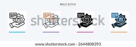 Product Review multiple icon style vector illustration